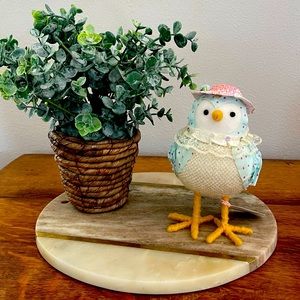 NWT - Fabric Easter Spring Tabletop Bird